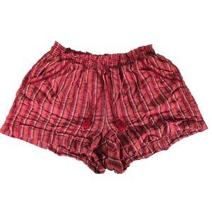 Briggs Women's Size XXL Linen Blend Red Pinstriped Shorts
